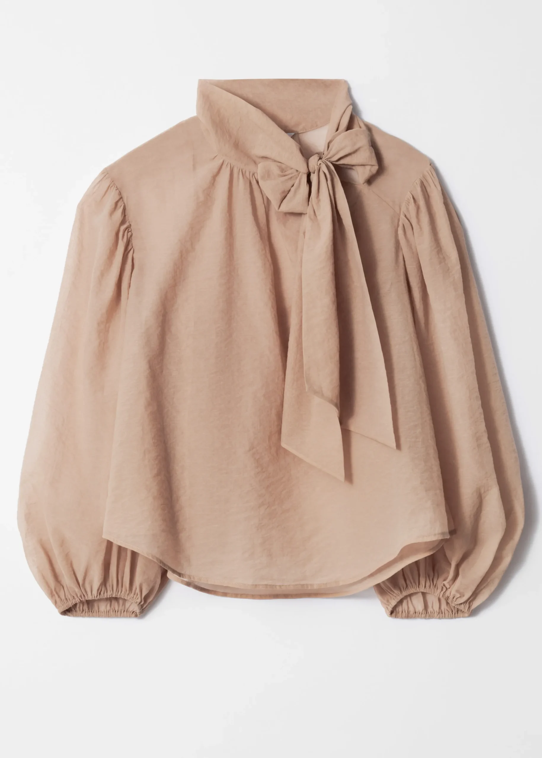 Bluse mit Puffärmeln und Schleifendetail