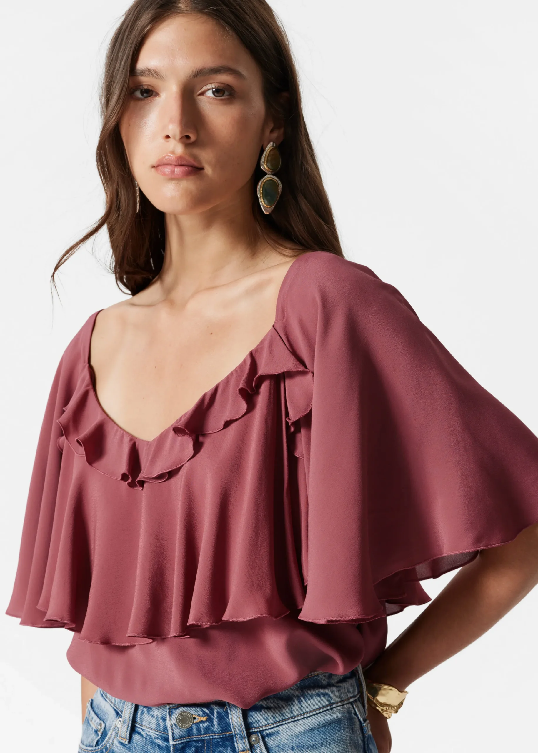 Bluse mit Rüschen