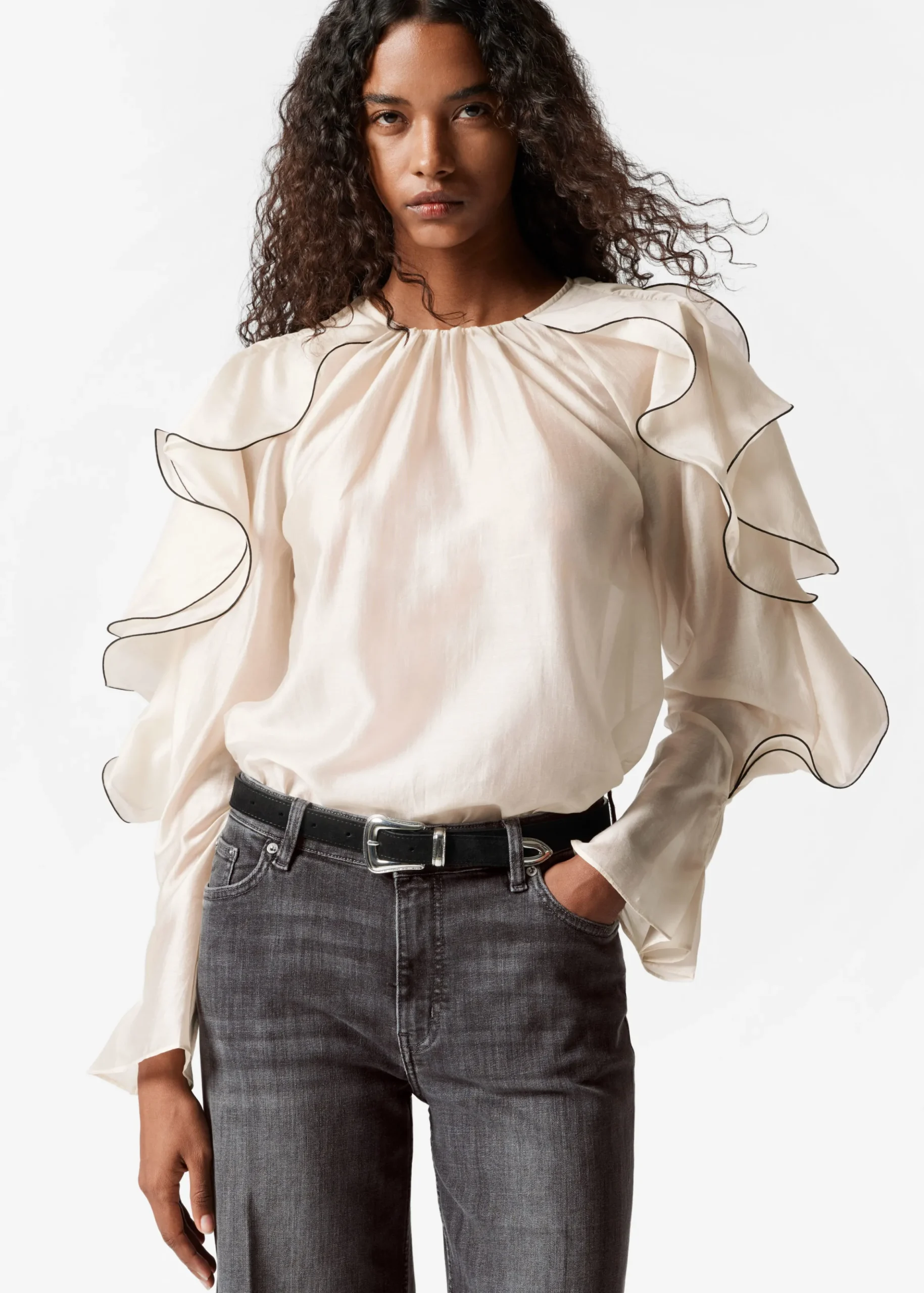 Bluse mit Volants