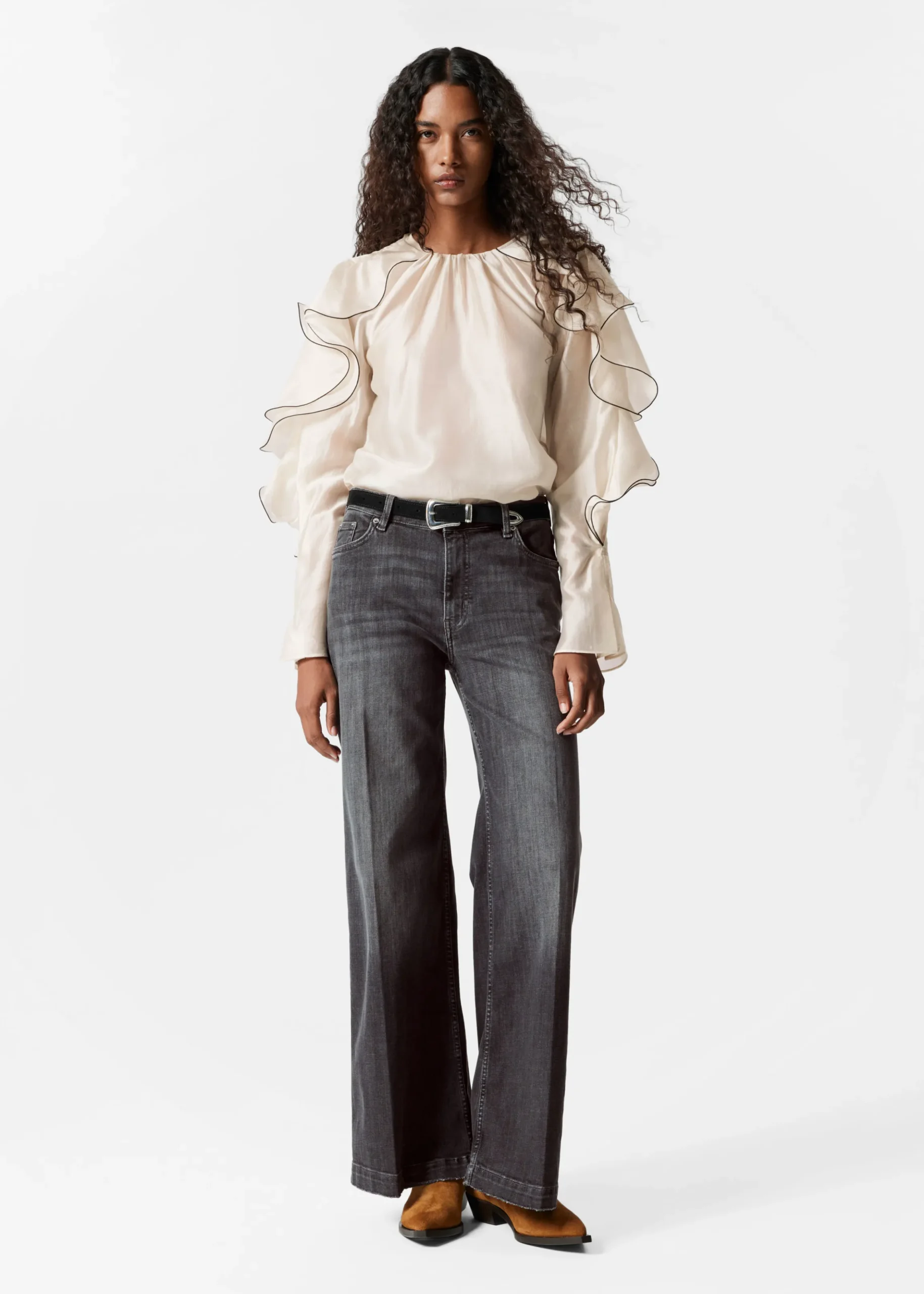 Bluse mit Volants