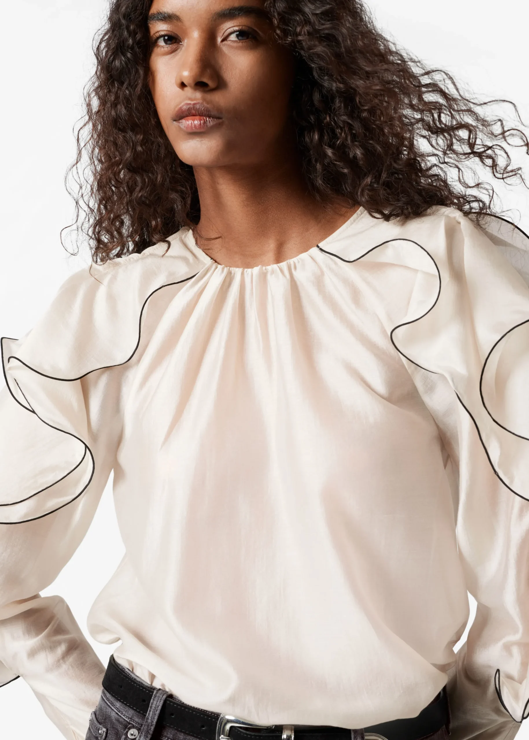Bluse mit Volants