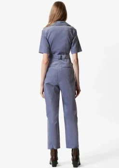 Cord-Jumpsuit mit Gürtel