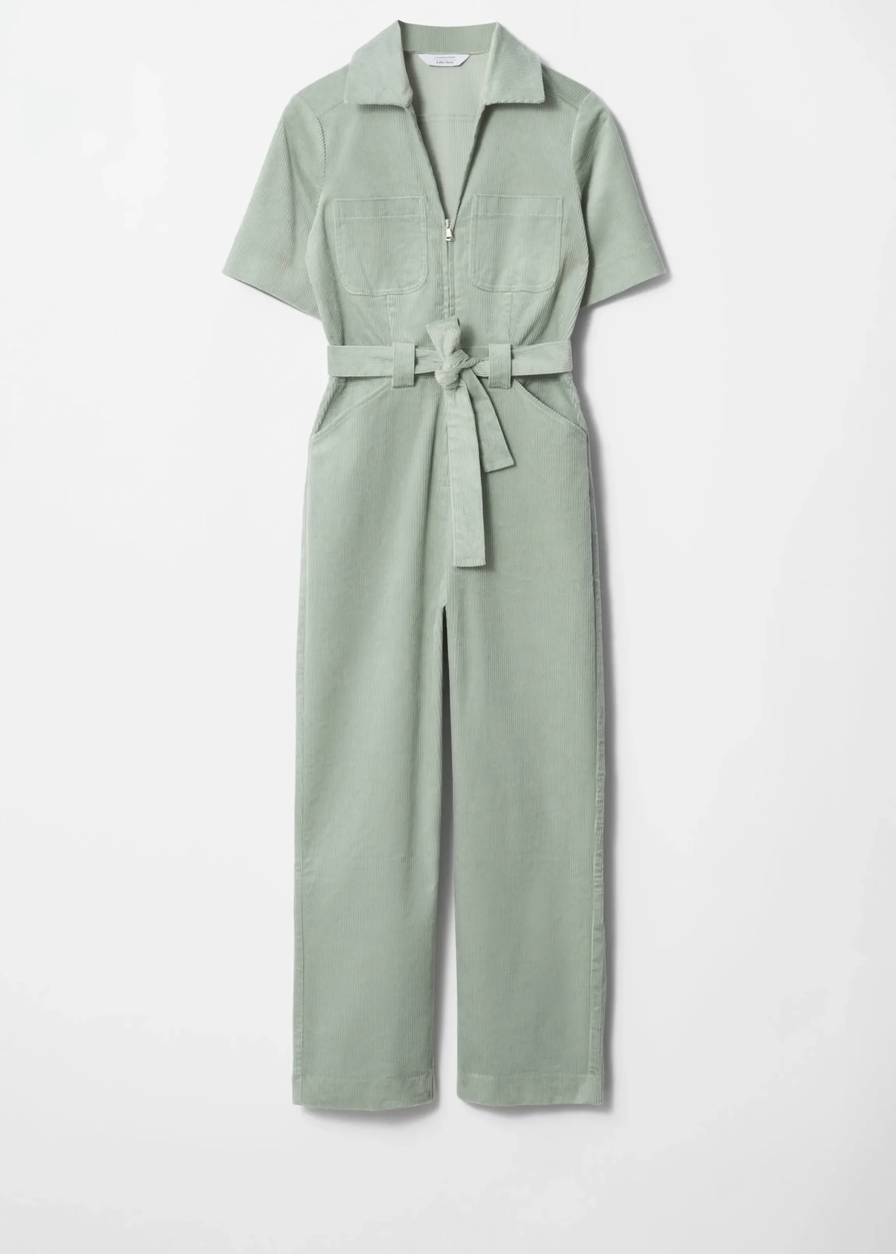 Cord-Jumpsuit mit Gürtel