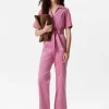 Cord-Jumpsuit mit Gürtel