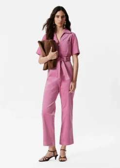 Cord-Jumpsuit mit Gürtel