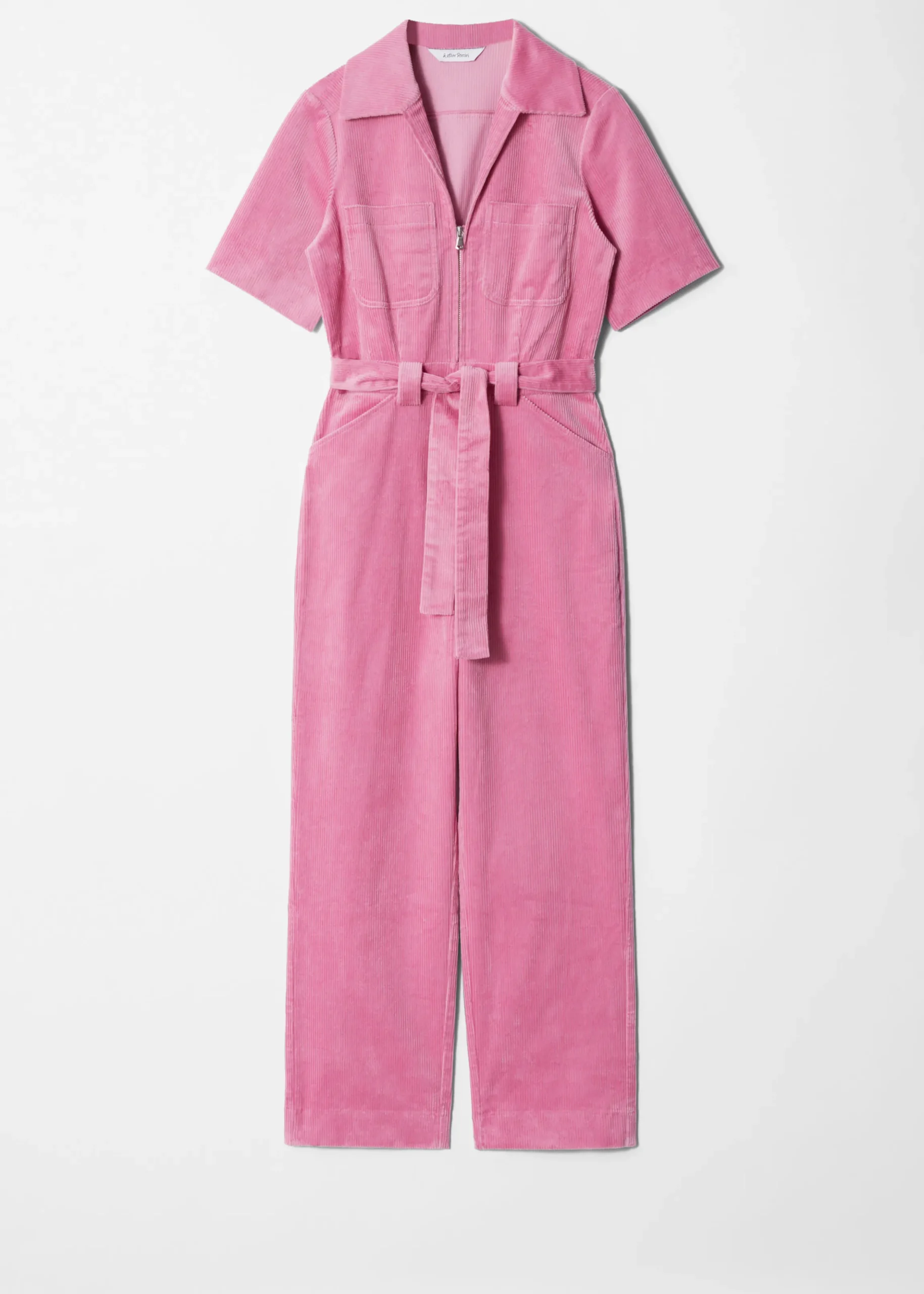 Cord-Jumpsuit mit Gürtel