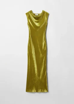 Drapiertes Maxikleid aus Samt