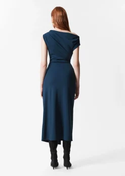 Drapiertes Midikleid
