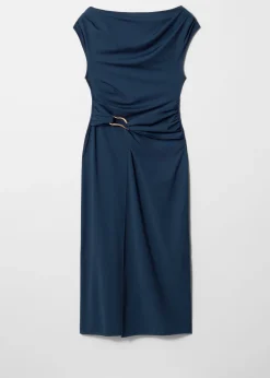 Drapiertes Midikleid