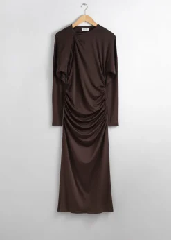Drapiertes Midikleid