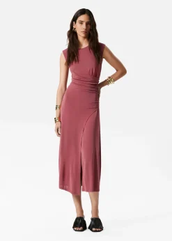Drapiertes Midikleid
