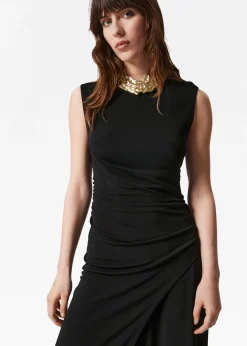 Drapiertes Midikleid