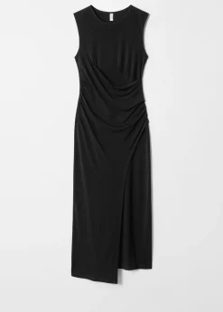 Drapiertes Midikleid