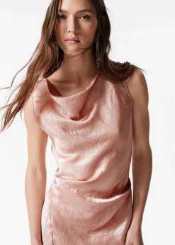 Drapiertes Midikleid aus Satin