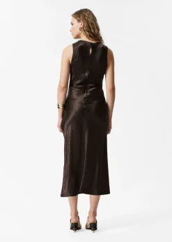 Drapiertes Midikleid aus Satin