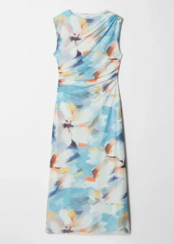 Drapiertes Midikleid ohne Ärmel