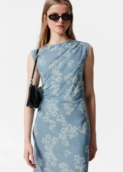 Drapiertes Midikleid ohne Ärmel