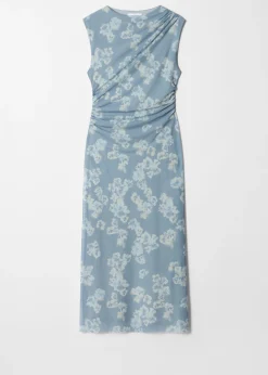 Drapiertes Midikleid ohne Ärmel