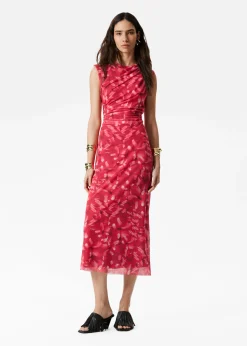 Drapiertes Midikleid ohne Ärmel