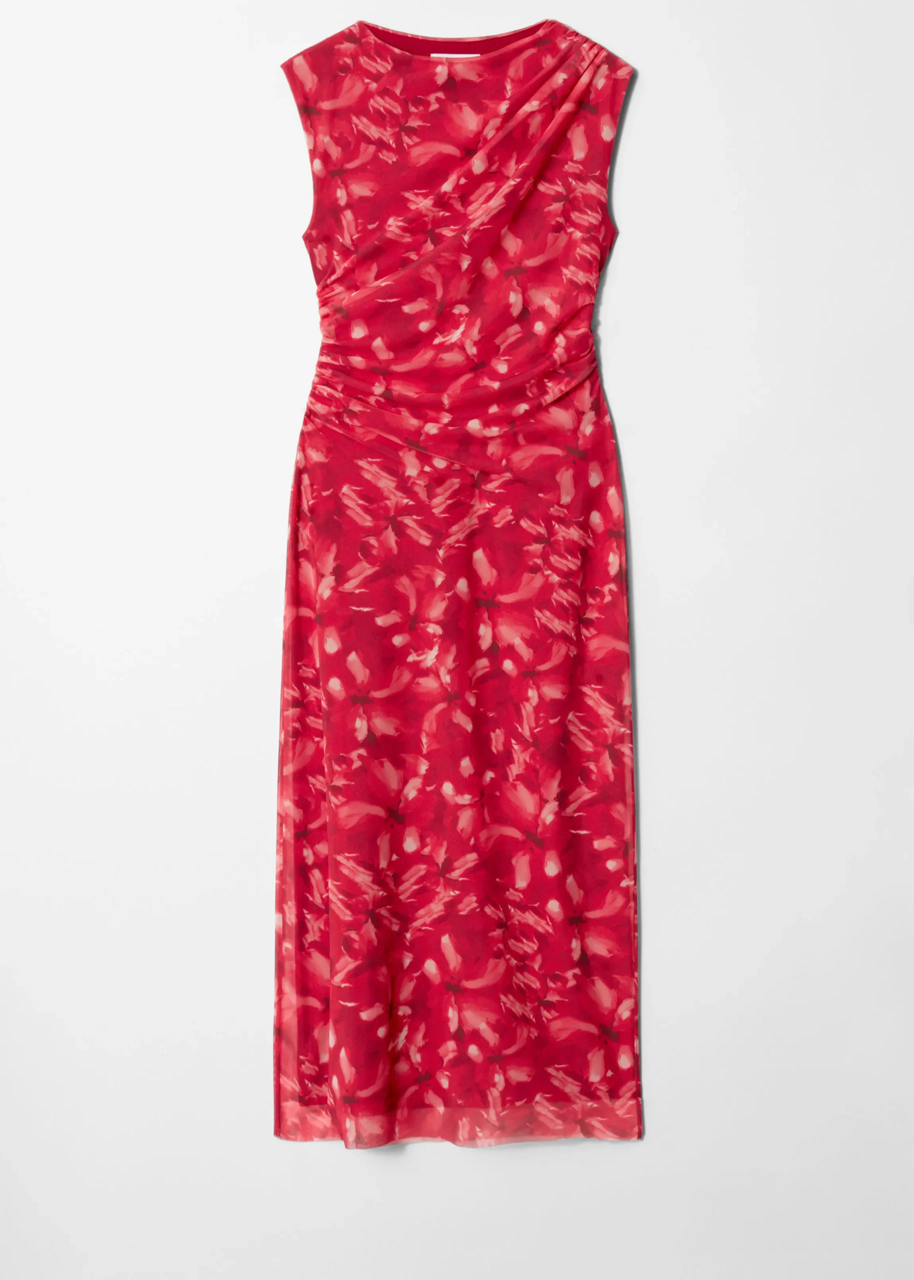 Drapiertes Midikleid ohne Ärmel