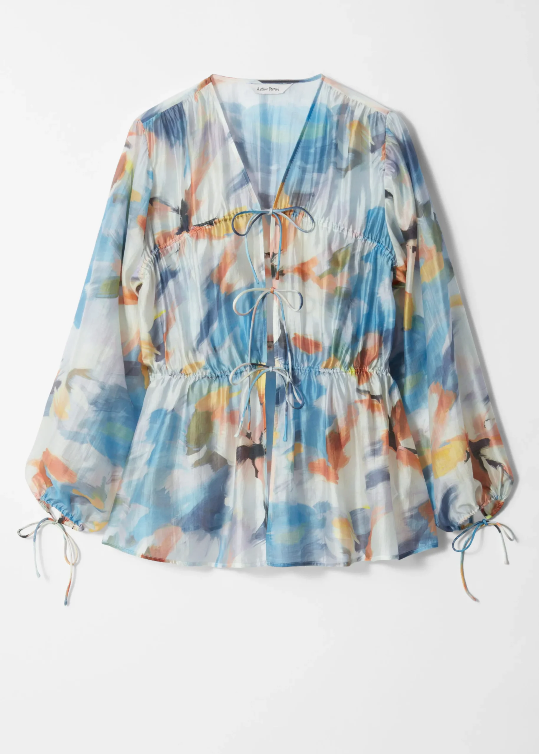 Geraffte Bluse mit Kordelzug