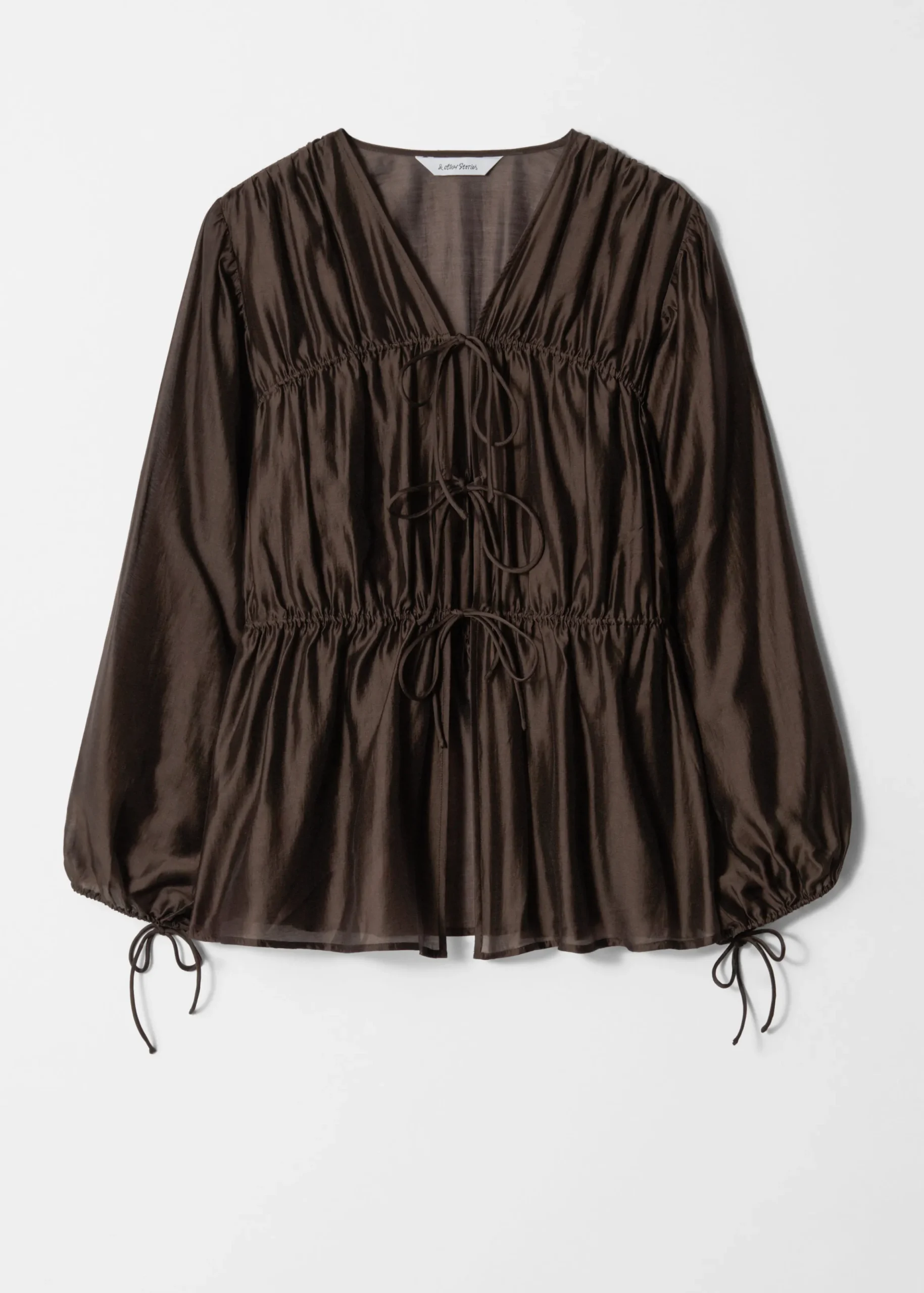 Geraffte Bluse mit Kordelzug