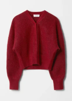 Gerippte Strickjacke aus Mohair-Mix