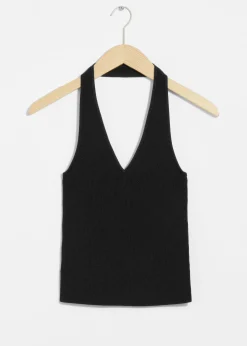 Geripptes Neckholder-Oberteil