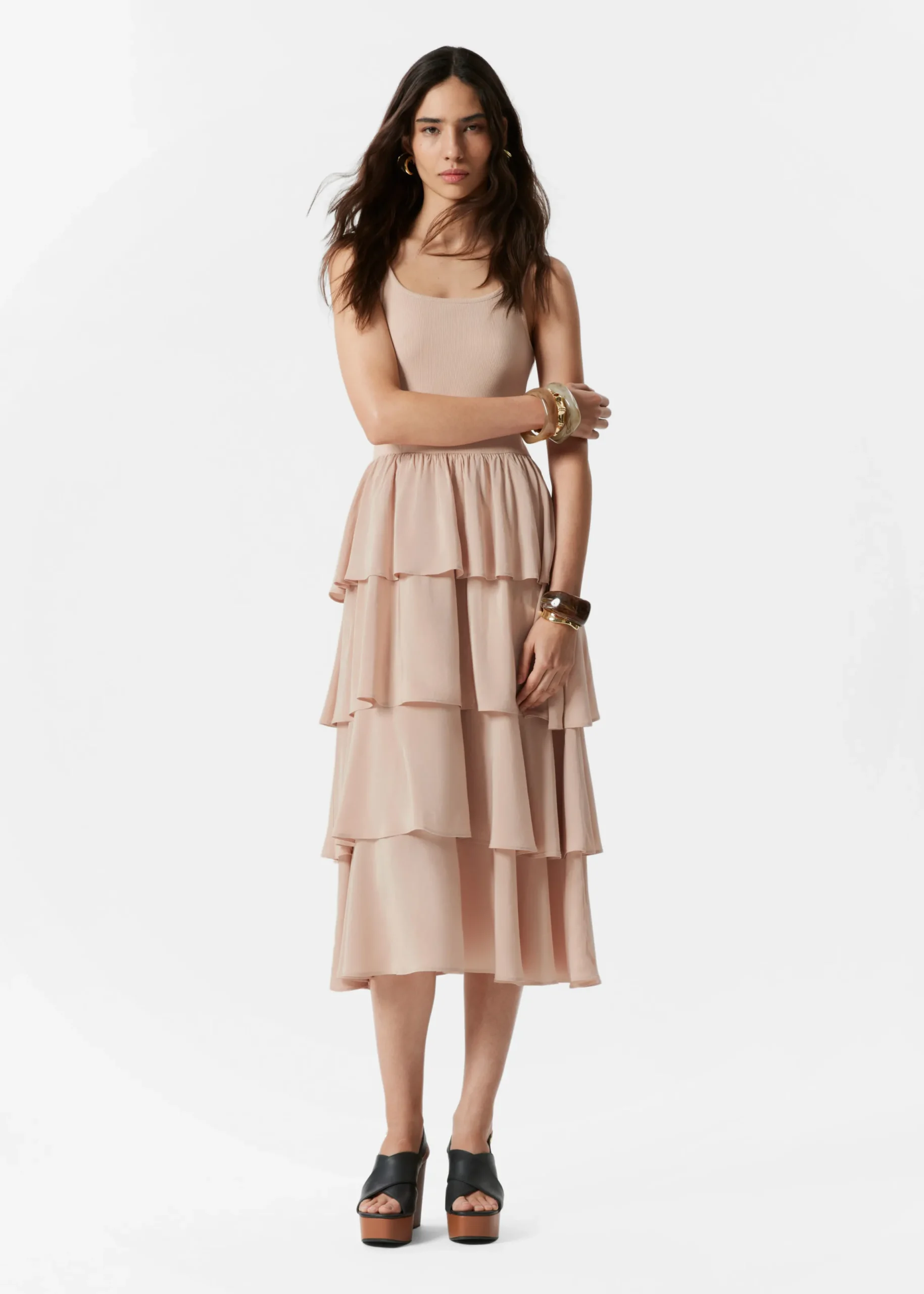 Gerüschtes Midikleid