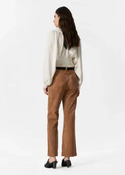 Gesmokte Bluse mit Puffärmeln