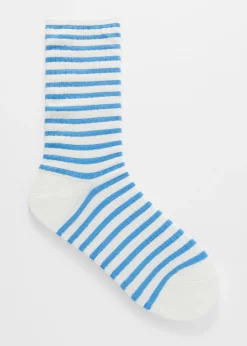 Gestreifte Rippstricksocken