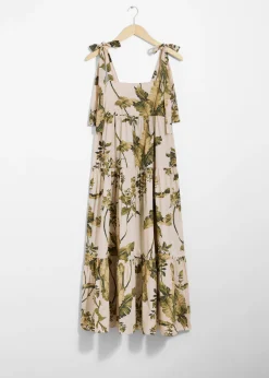 Gestuftes Midikleid mit Bändern
