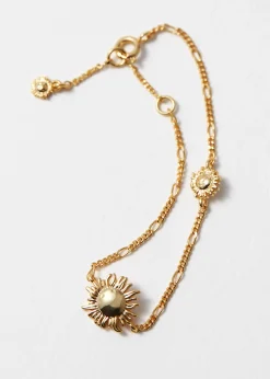Gliederarmband mit Sonnenblumenanhängern