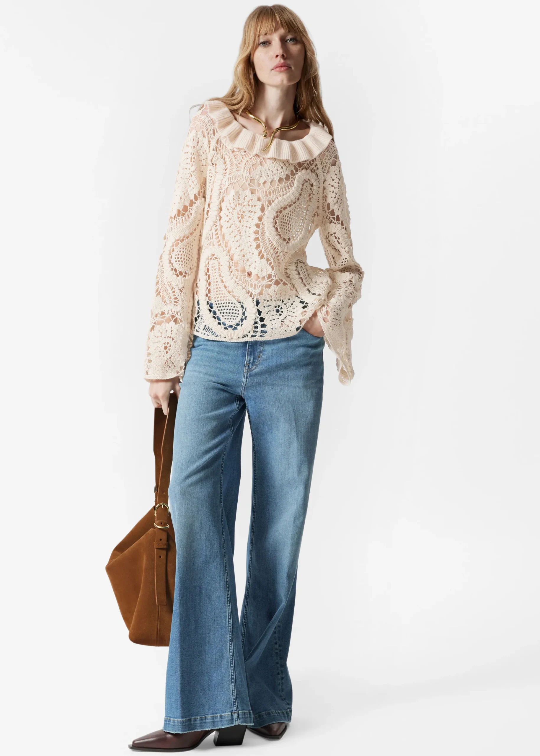 Häkelbluse mit Paisley-Muster
