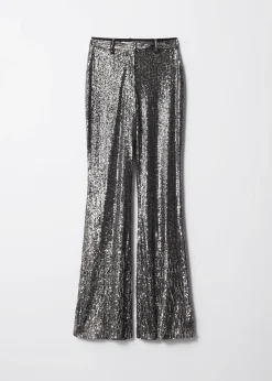 Hose mit ausgestelltem Bein und Pailletten