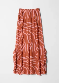 Hose mit weitem Bein und Rüschen
