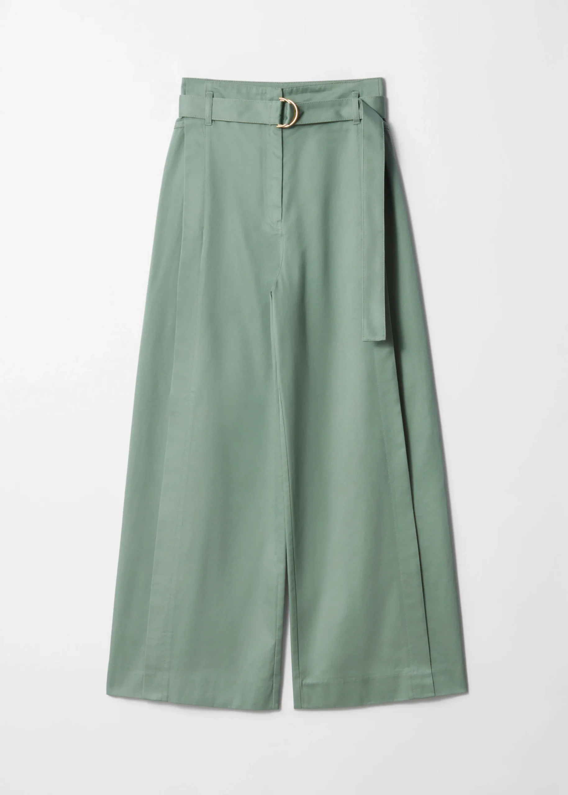 Hose mit weitem Bein und Gürtel