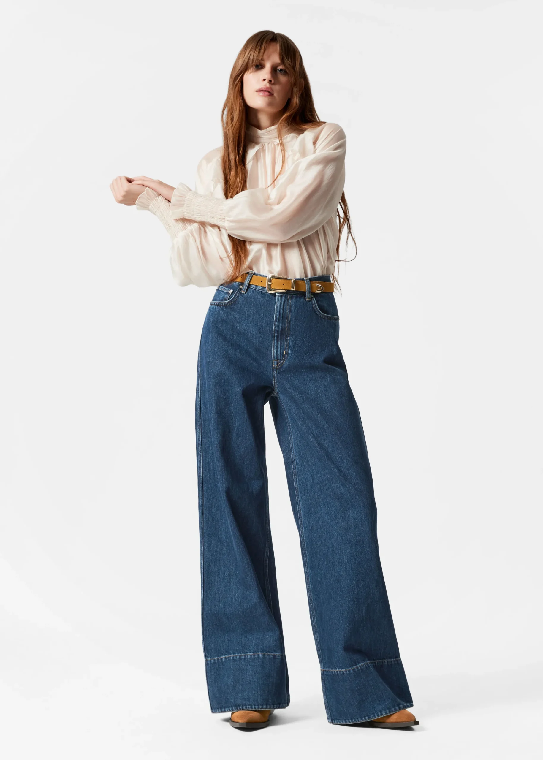Hose mit weitem, langem Bein