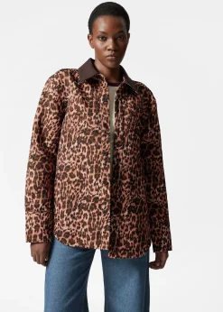 Jacquard-Jacke mit kontrastierendem Kragen