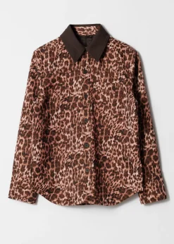 Jacquard-Jacke mit kontrastierendem Kragen