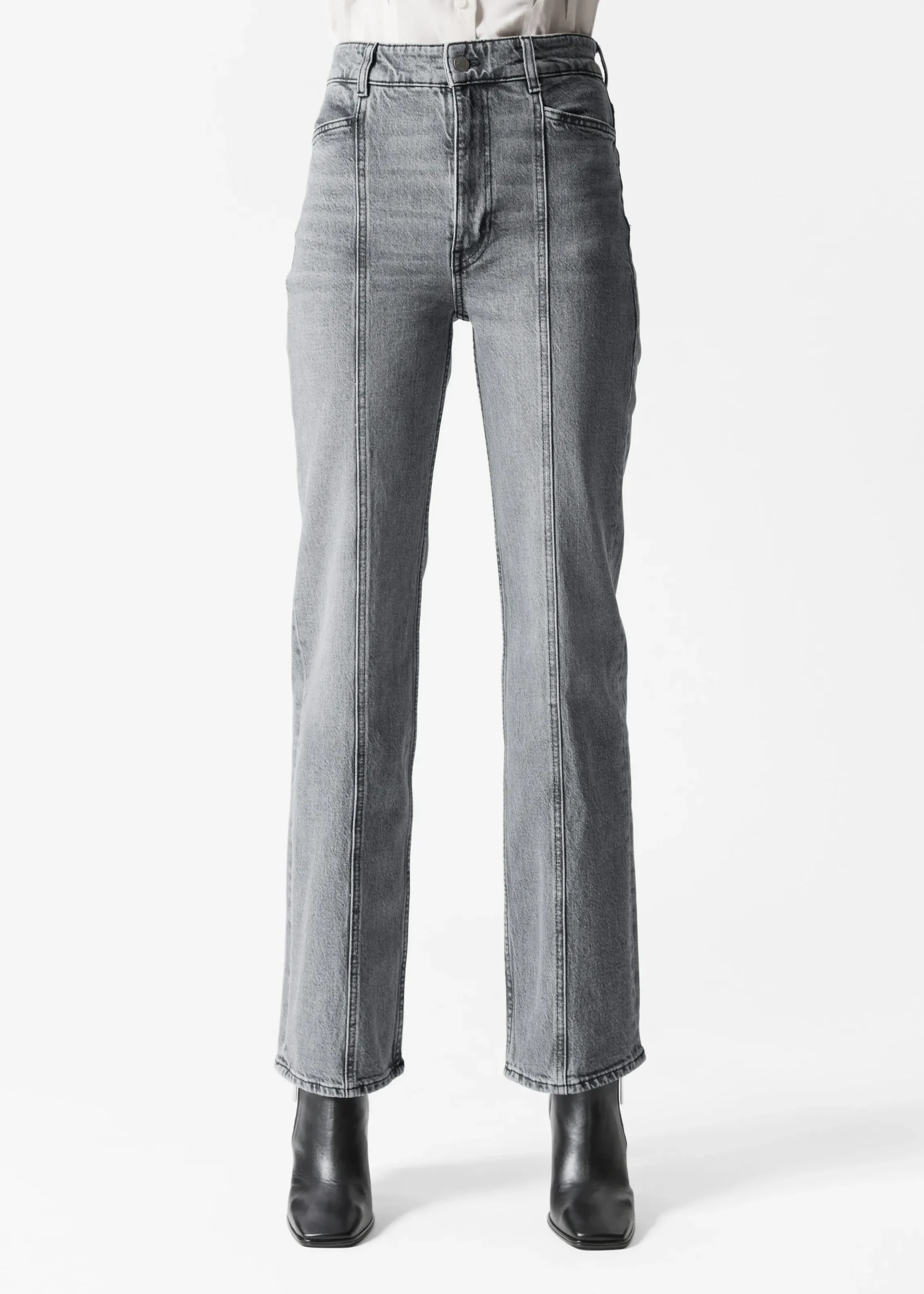Jeans mit hohem Bund und weitem Bein