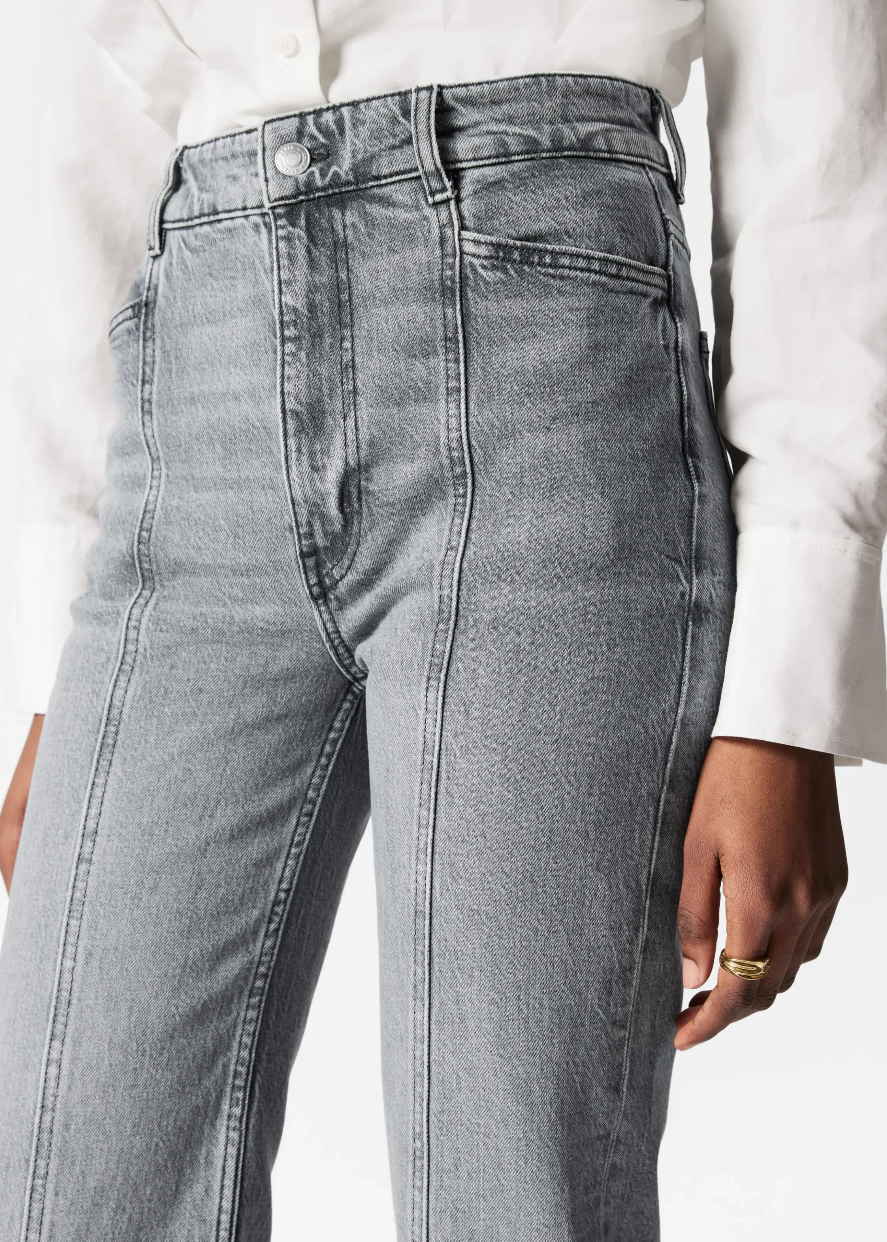 Jeans mit hohem Bund und weitem Bein