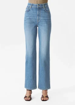 Jeans mit hohem Bund und weitem Bein