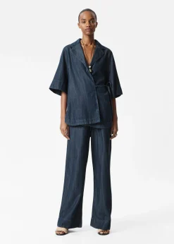 Jeans mit weitem Bein und Kordelzug