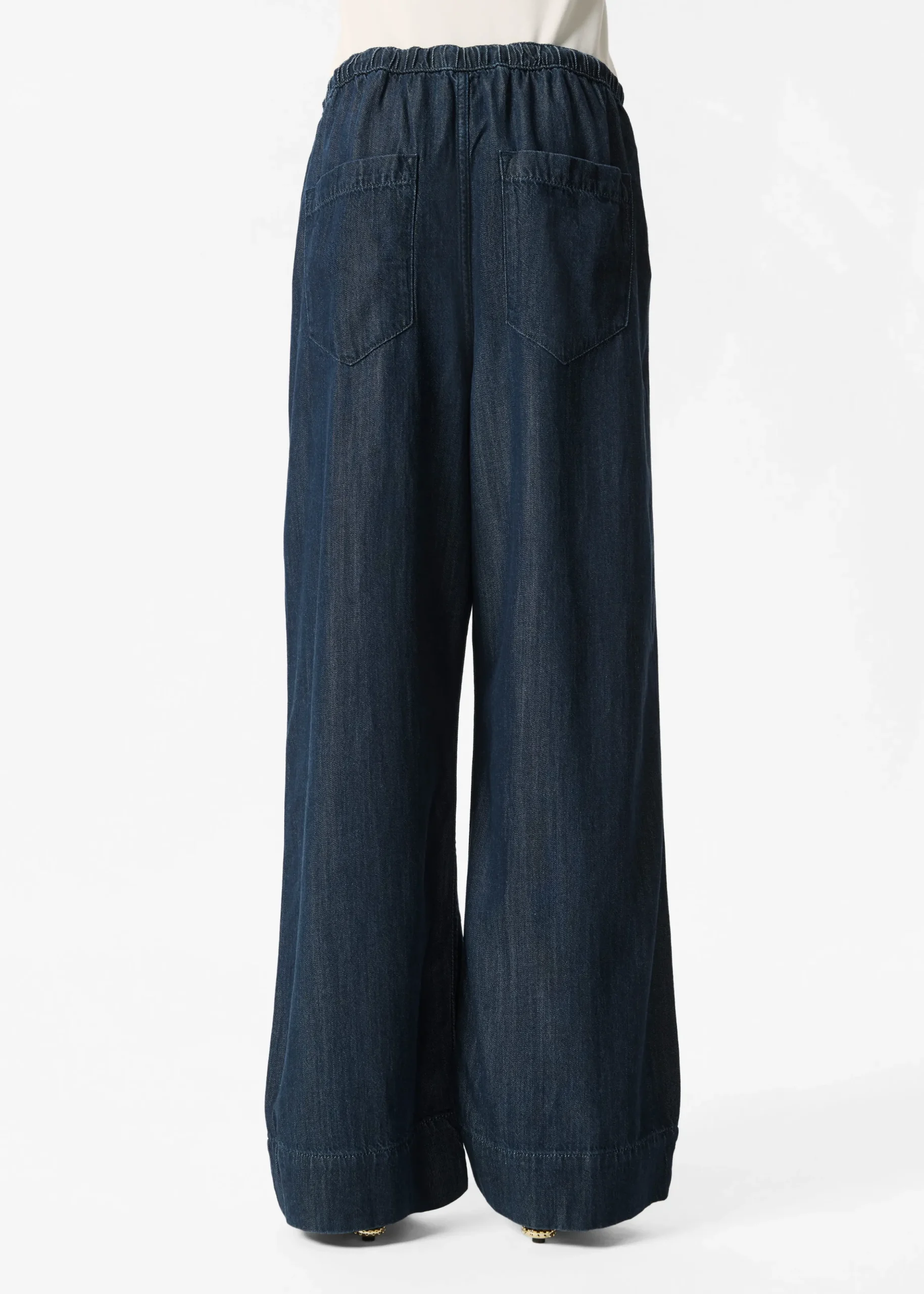 Jeans mit weitem Bein und Kordelzug