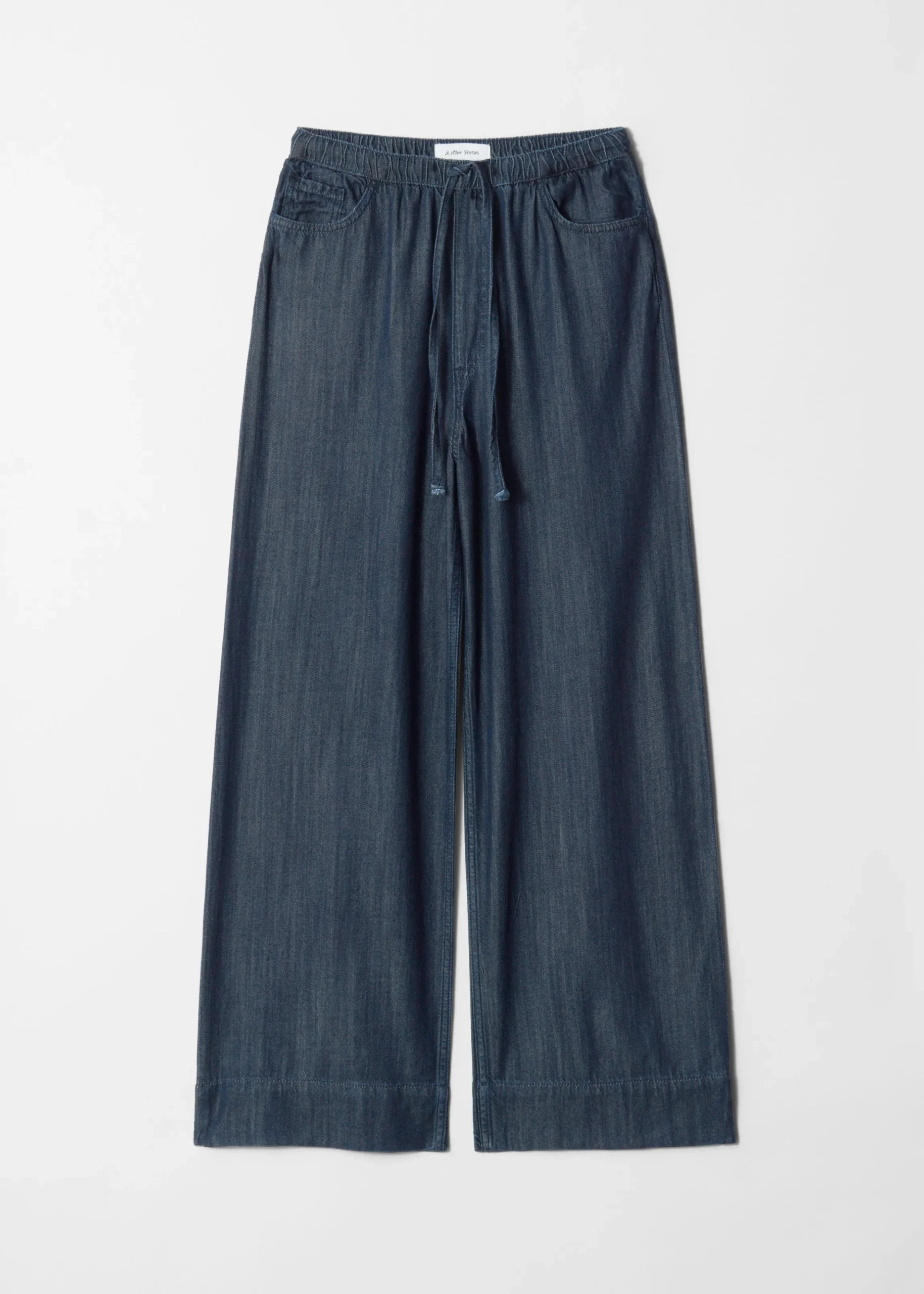 Jeans mit weitem Bein und Kordelzug