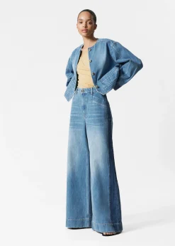 Jeans mit weitem, langem Bein