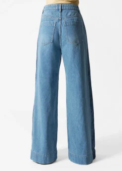 Jeans mit weitem, langem Bein