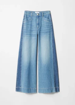 Jeans mit weitem, langem Bein