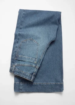 Jeans mit weitem, langem Bein